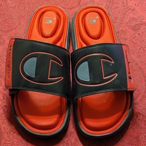 Champion Black and Red Slide Sandals